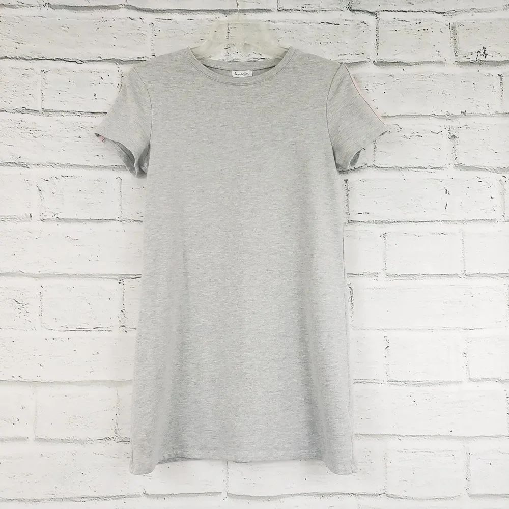 Love, fire athleisure short sleeve sweatshirt dress gray small